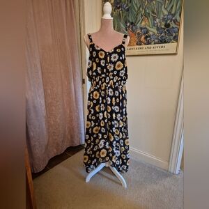 Liberty Love Black Floral Hi-low Dress Size 3XL, Daisy Sundress
